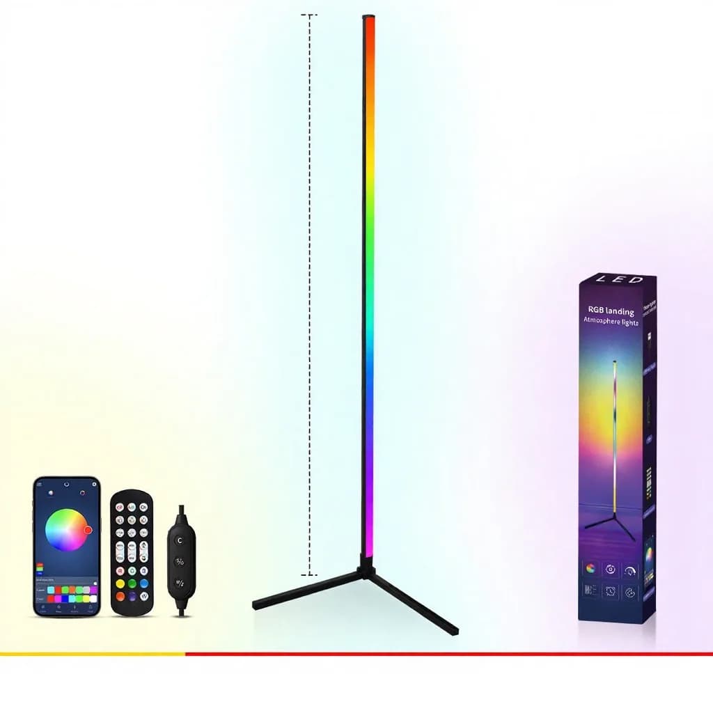 RGB Vloerlamp met Muzieksync, Afstands- en App-bediening
