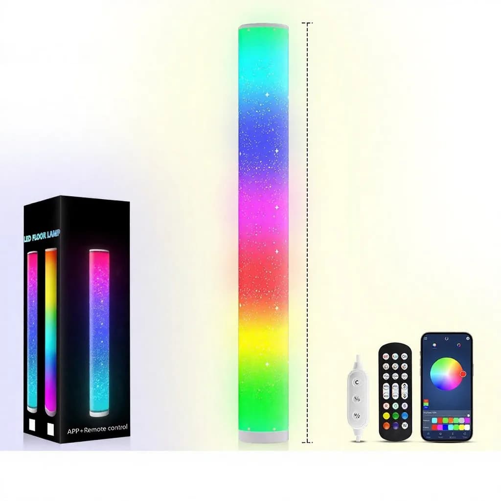 RGB LED vloerlamp met sterrenpatroon, afstandsbediening en app