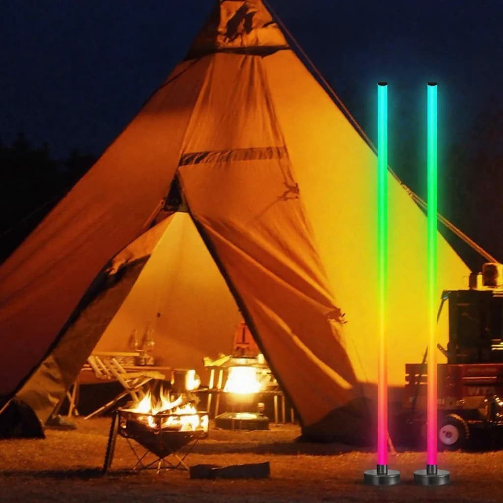 RGB-vloerlamp met muzieksynchronisatie, 360° gloed, app-bediening voor gaming