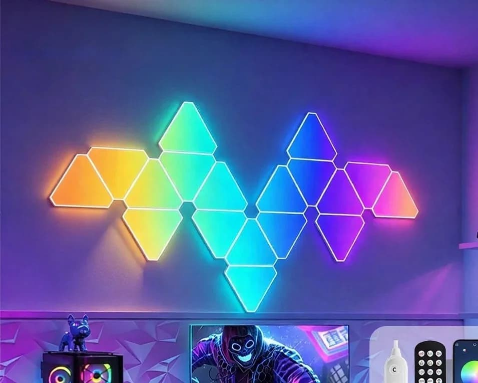 Slimme LED-wandlampenset Driehoek RGB Sfeerverlichting Gaming Decoratie
