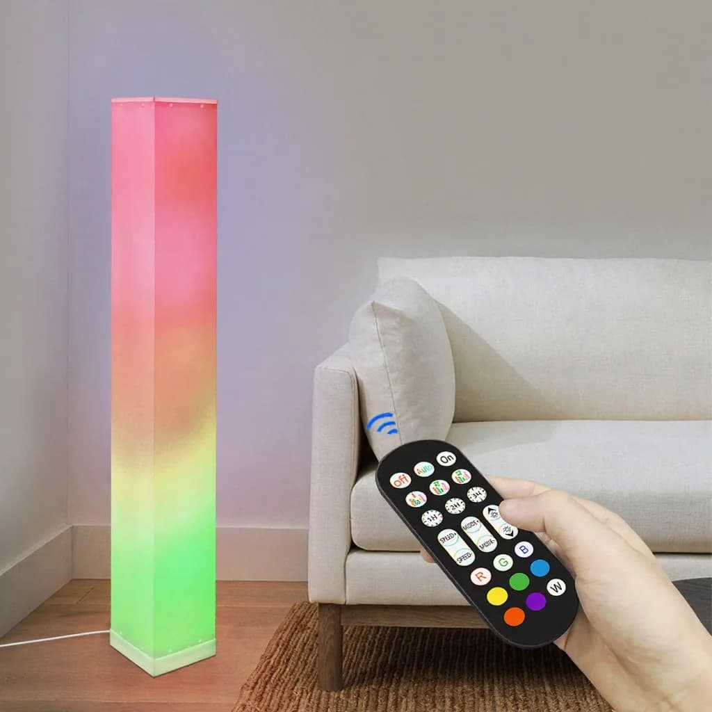 Vierkante Vloerlamp met Afstandsbediening, LED Sfeerverlichting voor Woonkamer