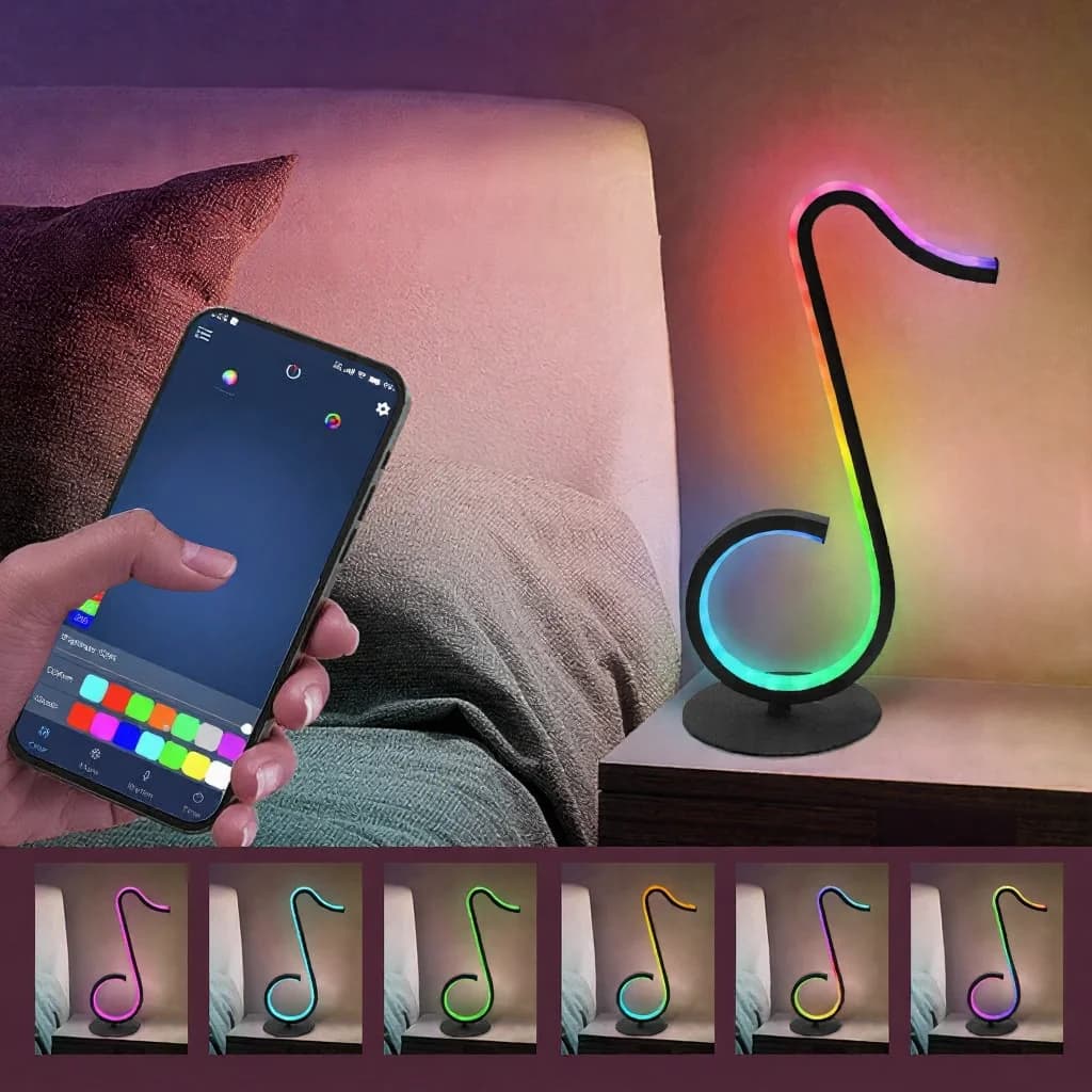 RGB Muzieknoet Sfeerlamp USB Bureauverlichting met Afstandsbediening