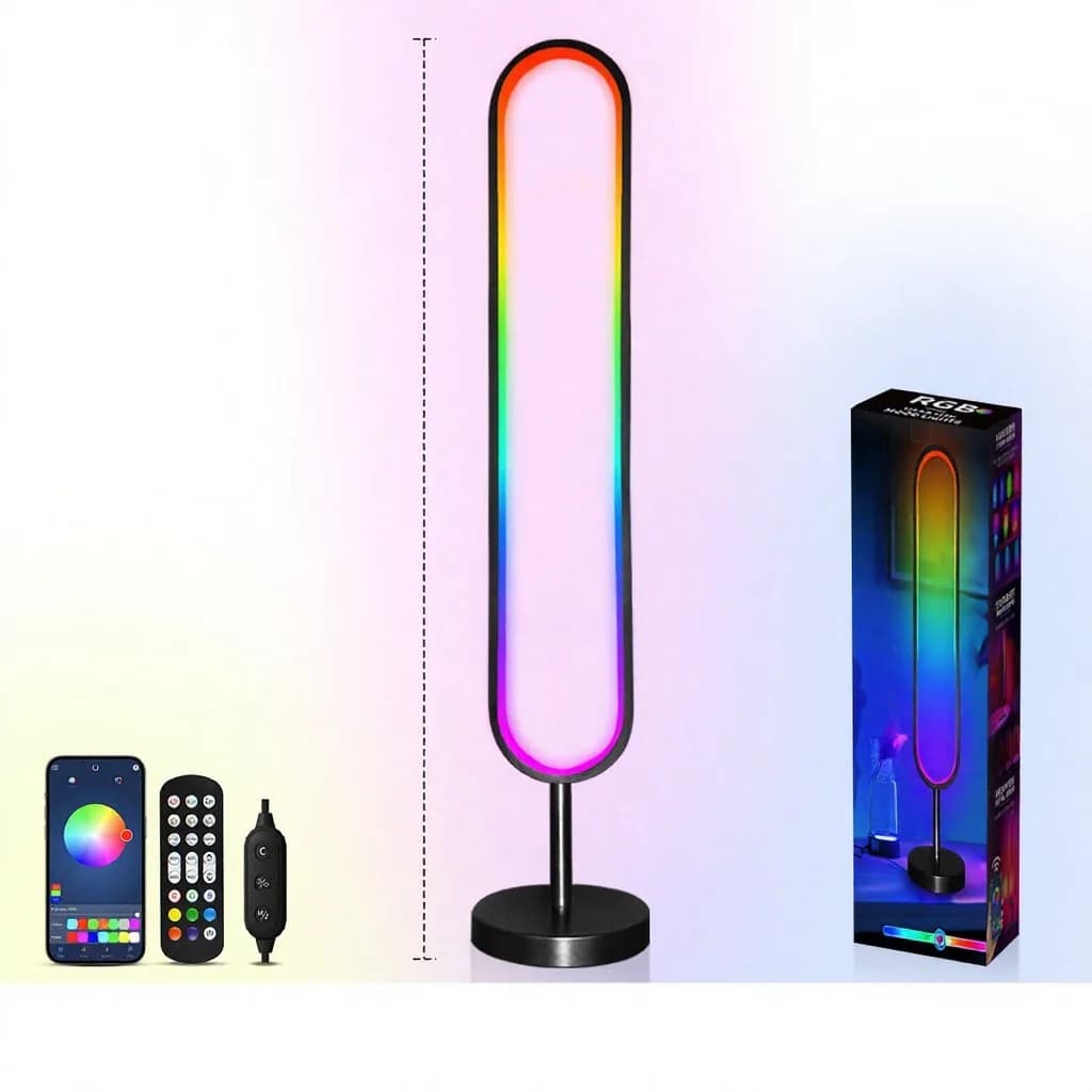 U-vormige RGB vloerlamp met geluidsreactief licht en app-bediening