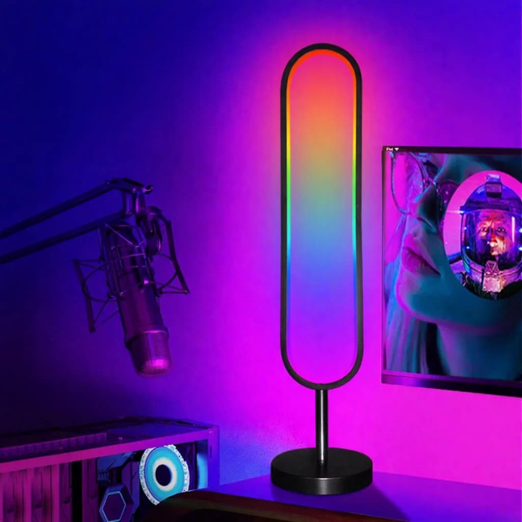 U-vormige RGB vloerlamp met geluidsreactief licht en app-bediening