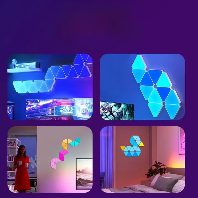 Slimme LED-wandlampenset Driehoek RGB Sfeerverlichting Gaming Decoratie
