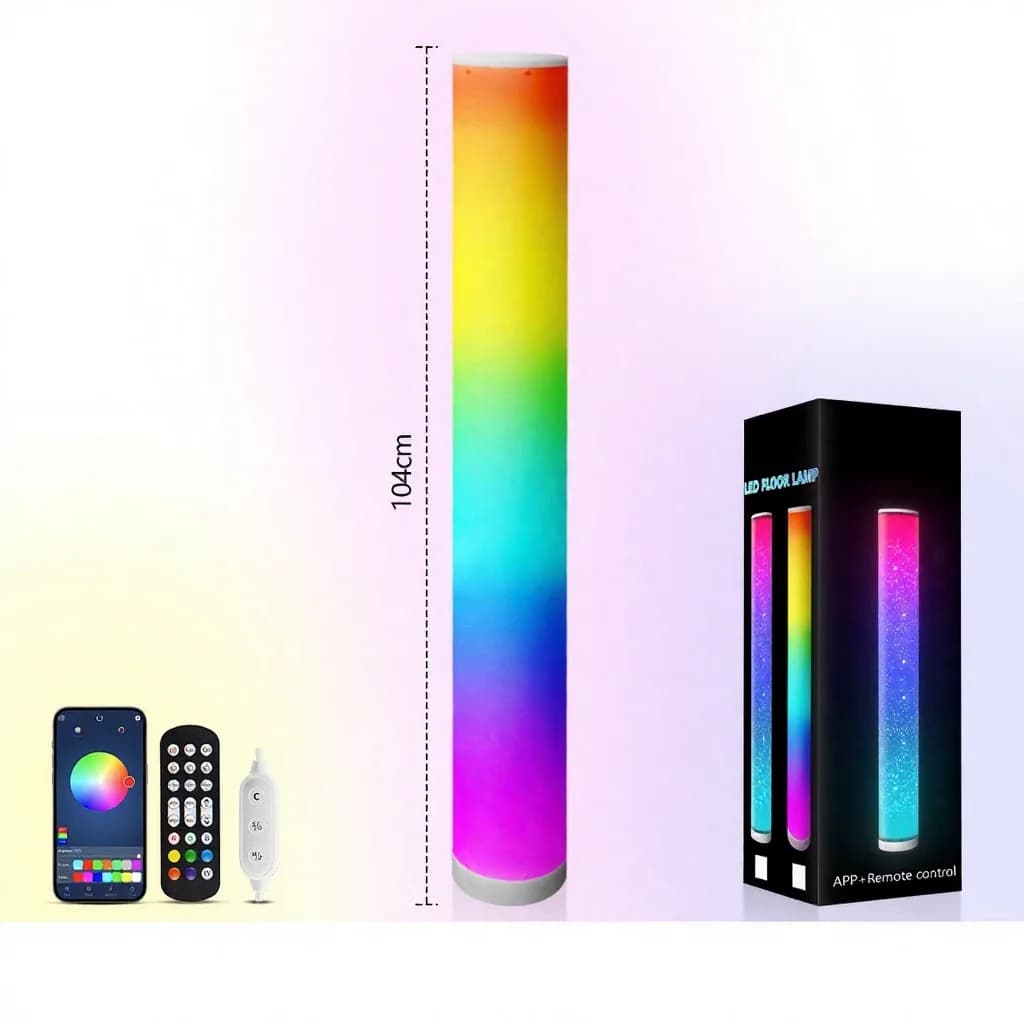 RGB cilinder vloerlamp met muziek-synchronisatie en afstandsbediening