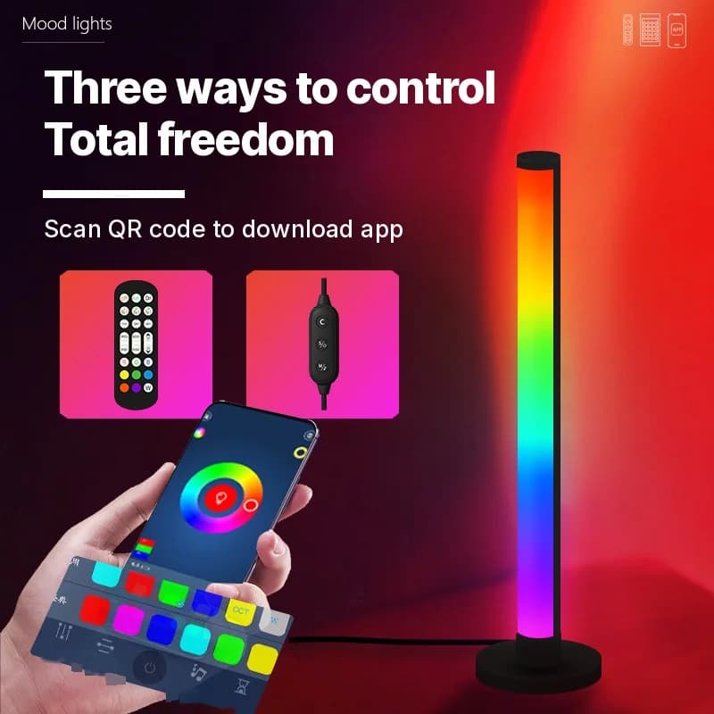 RGB LED-bureaulamp met geluidsreactie en app-bediening