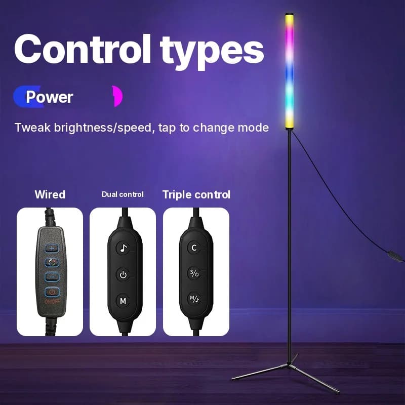 RGB kleurveranderende vloerlamp met muziek-synchronisatie en app-bediening