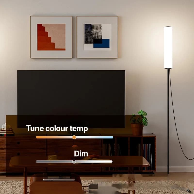 Verstelbare LED vloerlamp met statiefbasis en drie kleurmodi