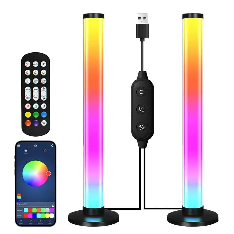 RGB LED-bureaulamp met geluidsreactie en app-bediening