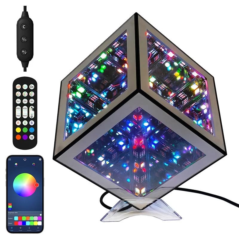 3D Infinity Cube Lamp RGB Sfeerverlichting met Geluidsreactieve Modus