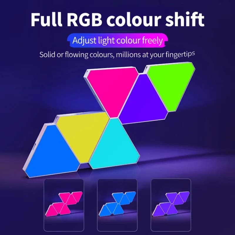 Slimme LED-wandlampenset Driehoek RGB Sfeerverlichting Gaming Decoratie