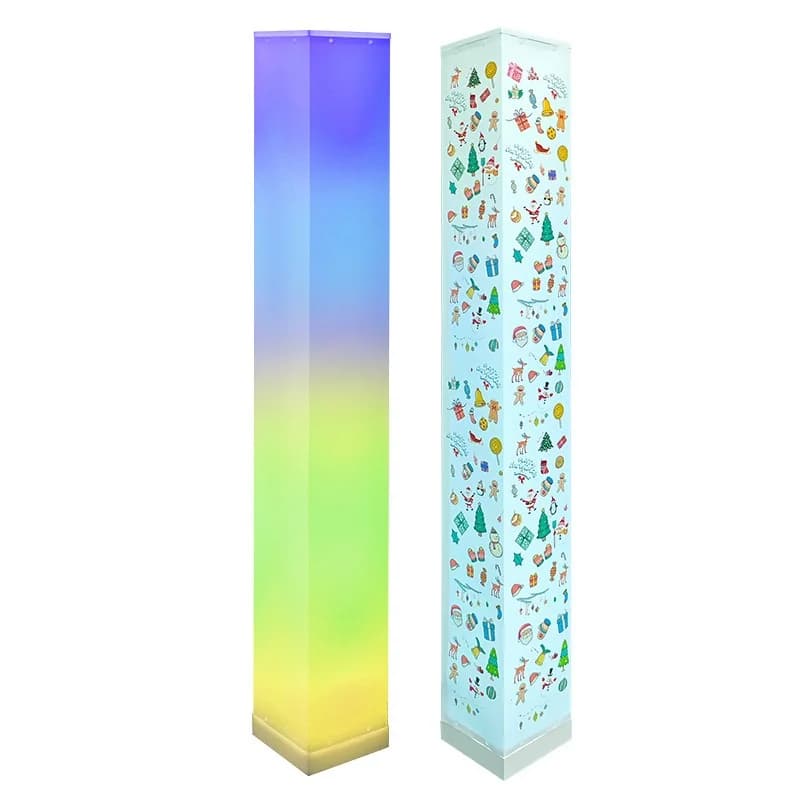 Vierkante Vloerlamp met Afstandsbediening, LED Sfeerverlichting voor Woonkamer