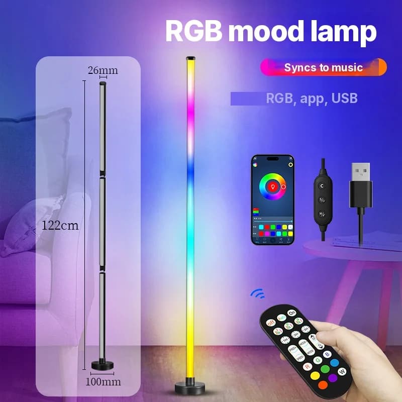RGB Kleurovergang Vloerlamp met Muzieksync en App-bediening