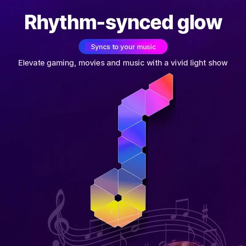 Slimme LED-wandlampenset Driehoek RGB Sfeerverlichting Gaming Decoratie