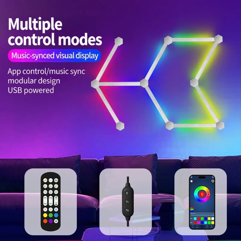 RGB Smart Combinatie LED Wandlichten met App-bediening en Muzieksync