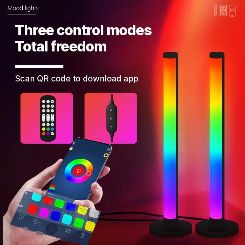 RGB LED-bureaulamp met geluidsreactie en app-bediening